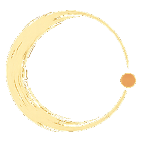 Nodia Collective mührü — altın bir enso çemberi ve bronz nokta